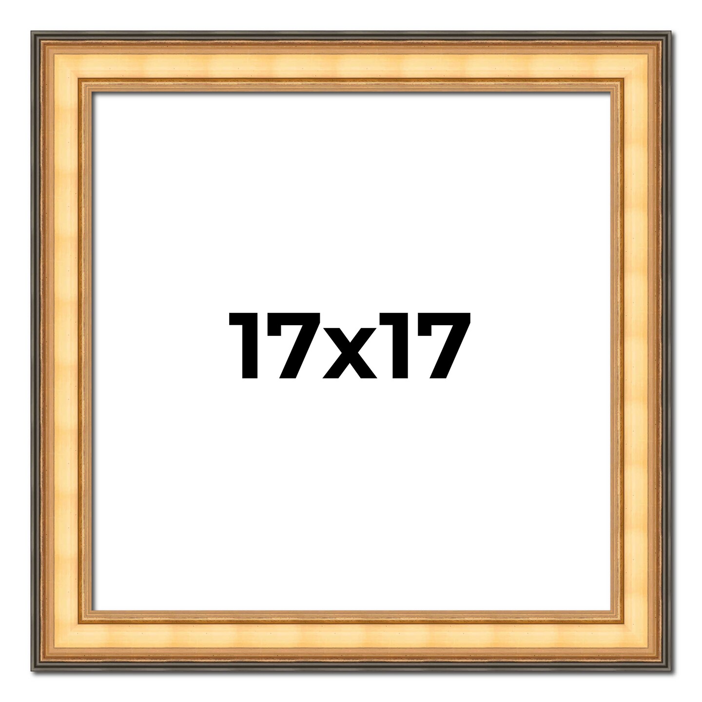 Square Traditional Gold Picture Frame - UV Acrylic, Foam Board Backing, Hanging Hardware