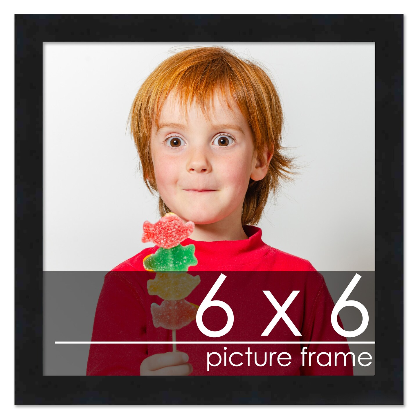 Square Minimalist Black Picture Frame - UV Acrylic, Foam Board Backing, Hanging Hardware
