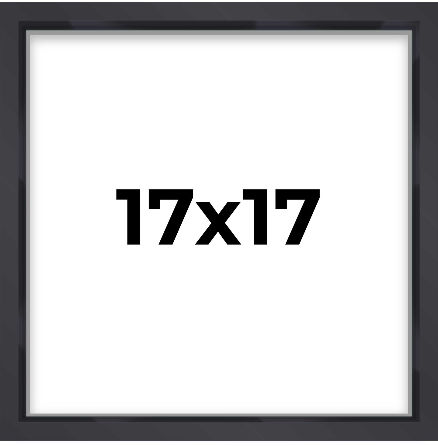 Square Shadow Box 3/4" Depth Black Picture Frame - UV Acrylic, Backing, Hanging Hardware