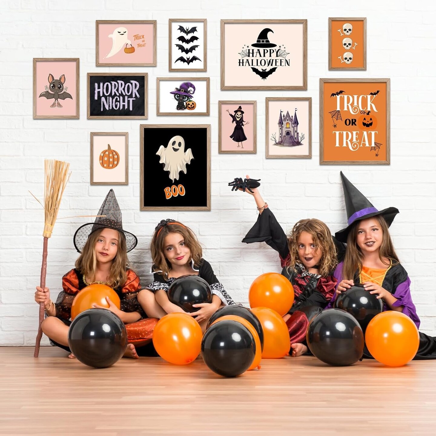 Halloween Wall Art&#x2013; 12 Pcs Halloween Room Decor&#x2013; Gothic Wall Decor Skeleton Posters Halloween Art Prints for Halloween Gallery Wall for Parties, Girls-Home Living Room Bedroom Decor (UNFRAMED)