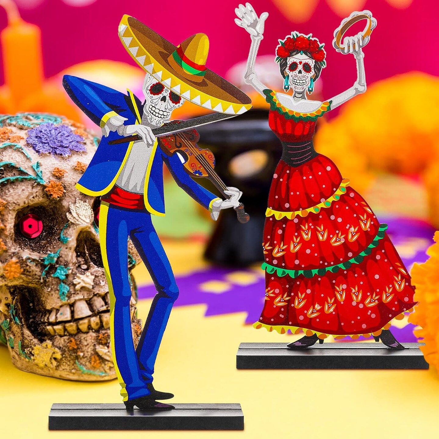 Dancing Couple Sugar Skull Decor