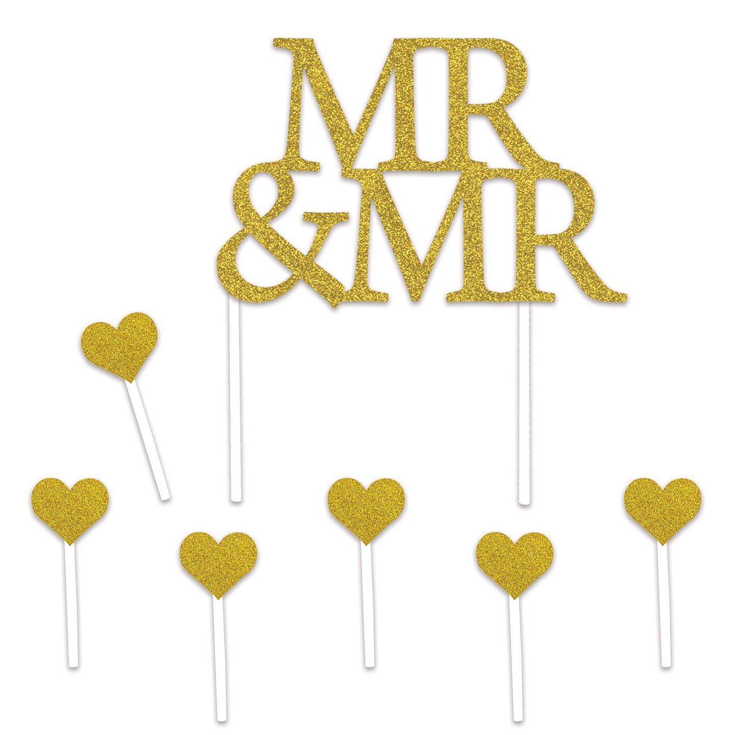 Beistle 5&#xBD;in. x 8&#xBD;in. Mr and Mr Cake Topper - 12 Pack