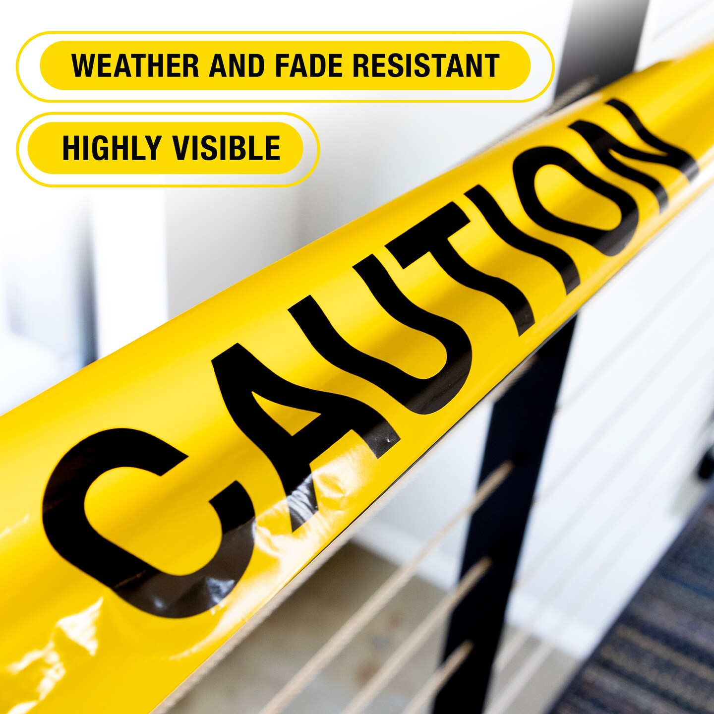 BAZIC 3&#x22; X 100 Feet Yellow &#x22;Caution&#x22; Barricade Tape