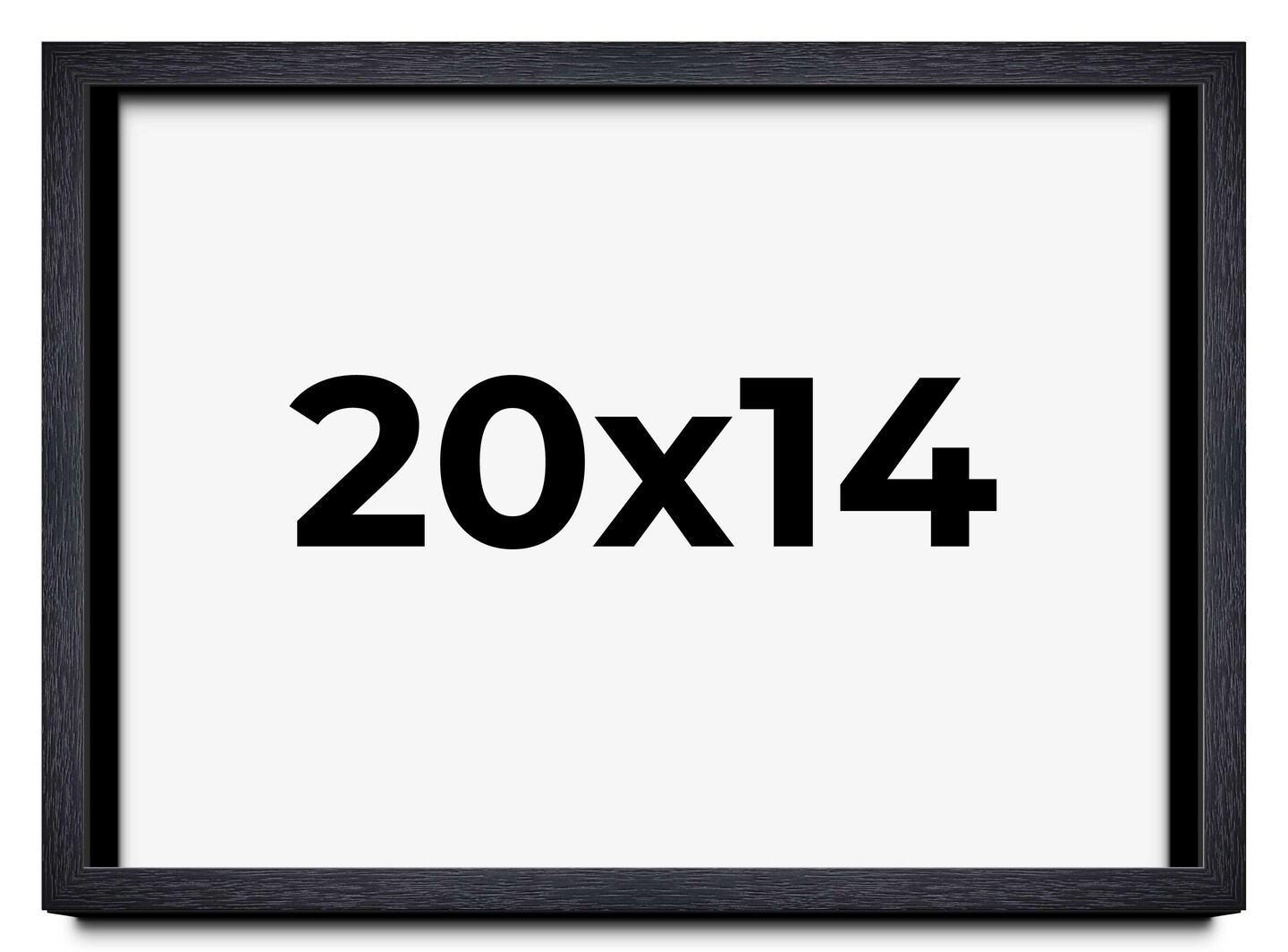 20x14 Shadow Box 1" Depth Black Picture Frame - UV Acrylic, Backing, Hanging Hardware