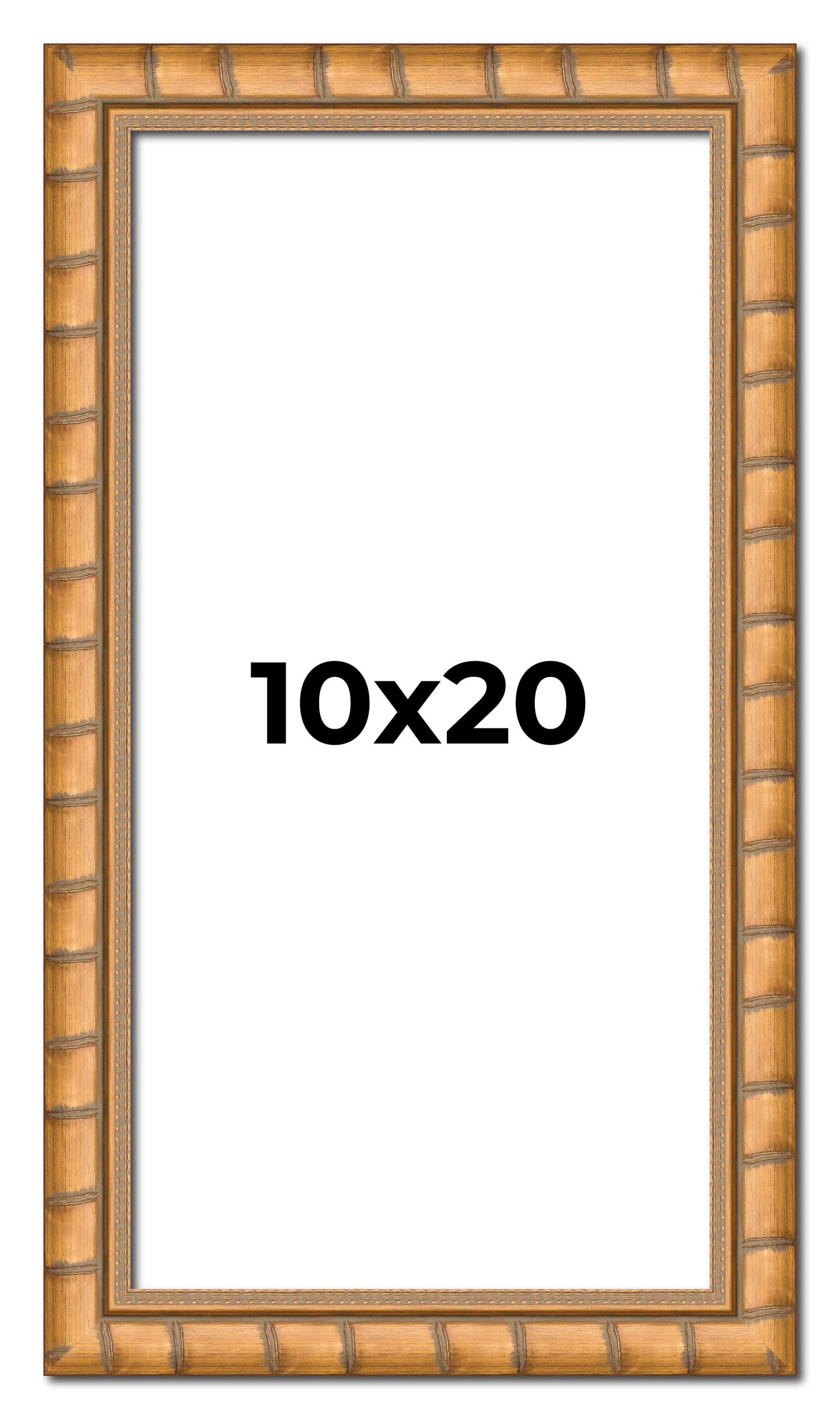 10x20 Modern Bamboo Picture Frame with UV-Resistant Acrylic & Acid Free Backing, Available in 5 Finishes - Gold, Silver, Brown, Black, and Natural
