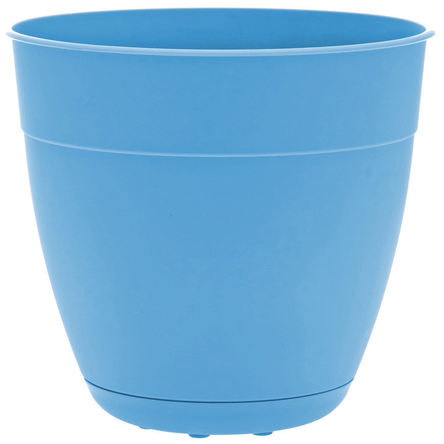 Bloem Dayton Planter With Saucer: 20&#x22; - Ocean Blue - 100% Recycled Plastic Pot, Removable Saucer, Elevated Feet, For Indoor and Outdoor Use, Gardening, 16.5 Gallon Capacity