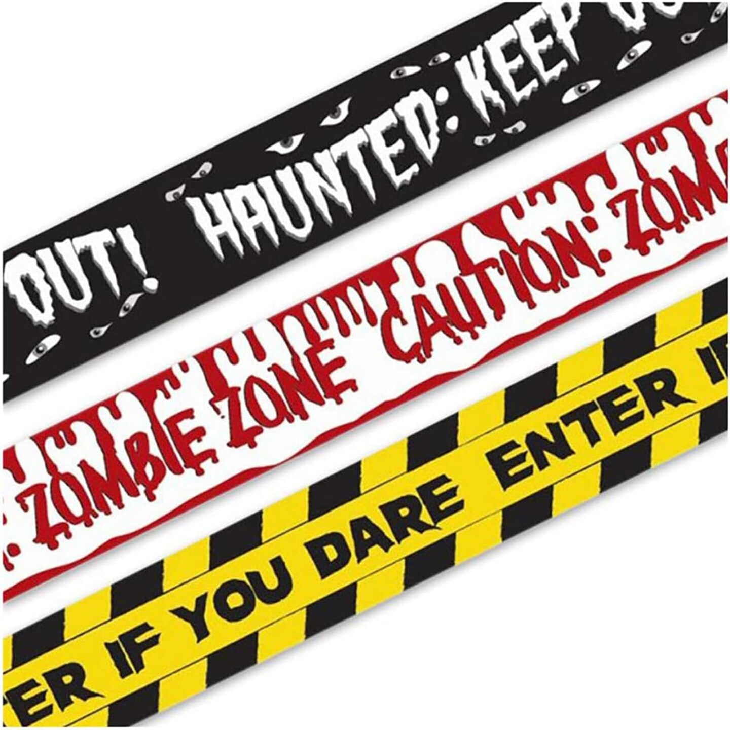 Halloween Zombie Caution Tape &#x26; Zombie Posters Pack, Fright Tape Bundle for Zombie Party or Halloween Party