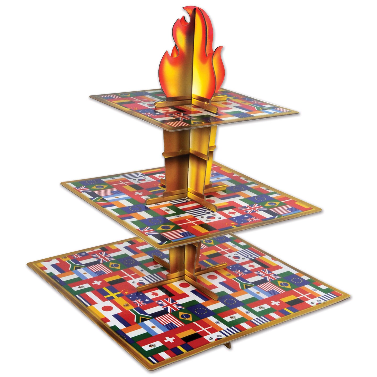 Beistle 15&#xBC;in. x 11&#xBC;in. Torch Cupcake Stand - 12 Pack
