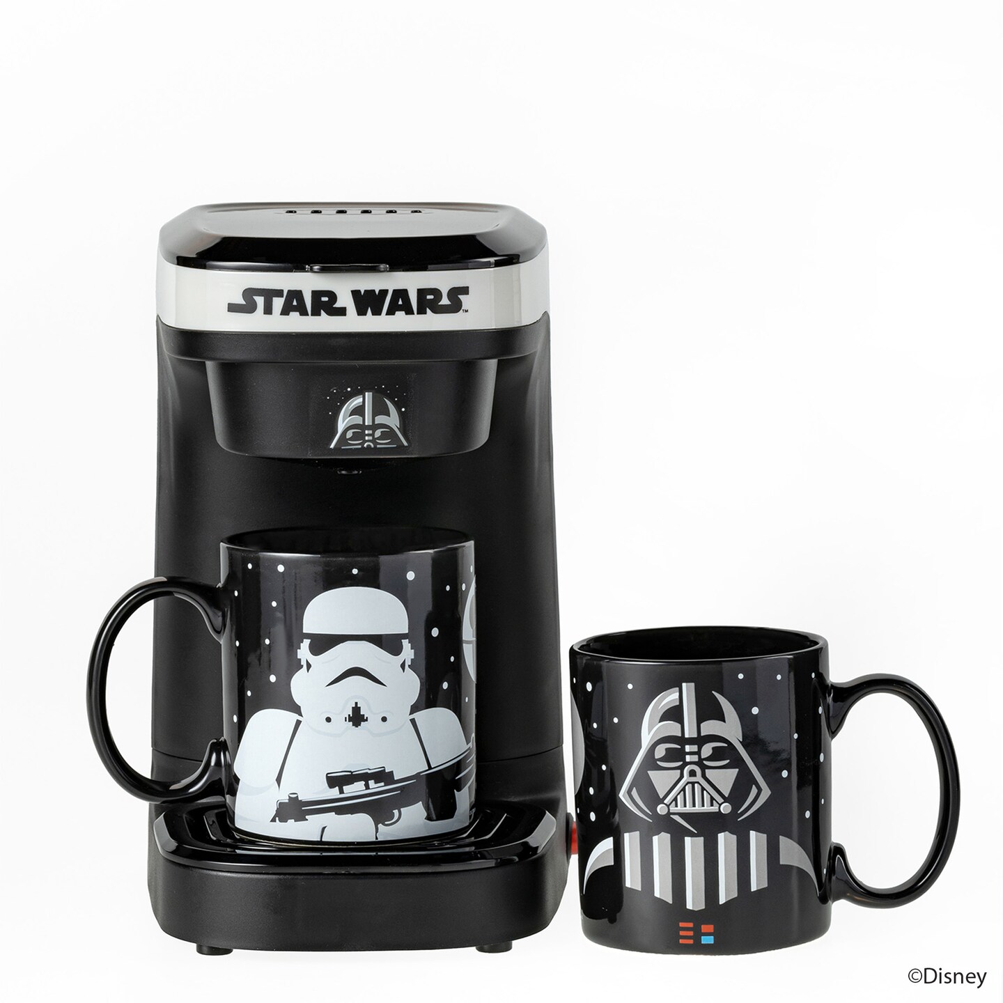 Uncanny Brands Star Wars Darth Vader and Stormtrooper Single Cup Coffee Maker Gift Set with 2 Mugs