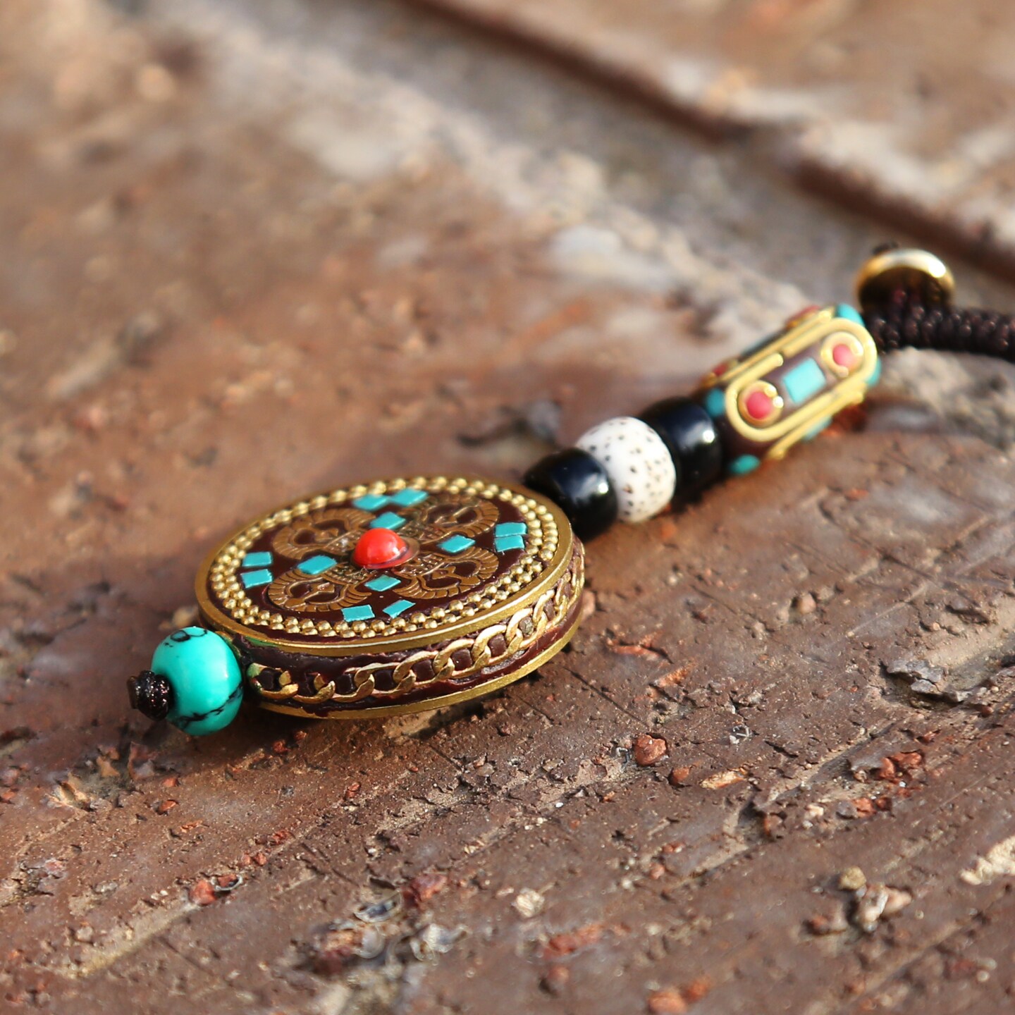 Tibetan Buddhist Vajra Protection Keychain Zipper Charm, Buddhism