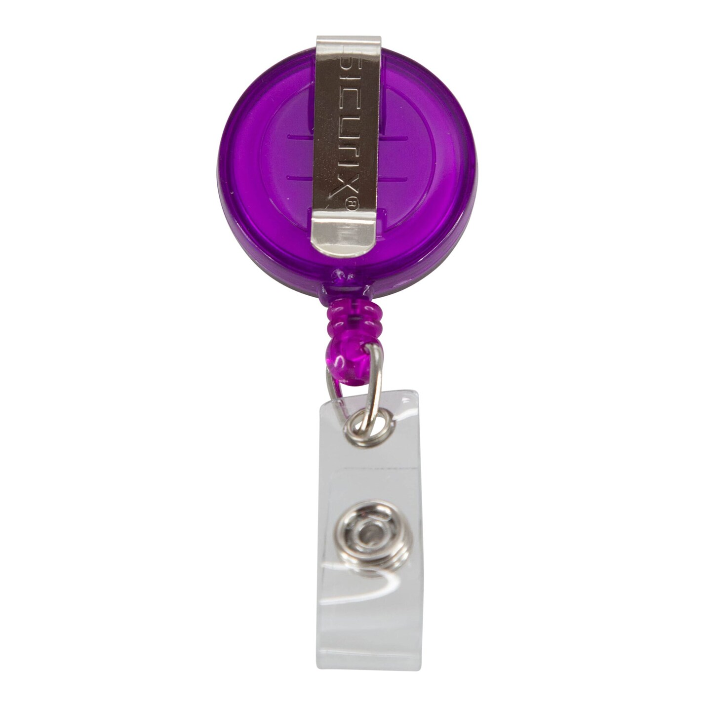Standard Round ID Badge Reel with Belt Clip &#x26; Strap, Translucent Assorted, Pack of 4