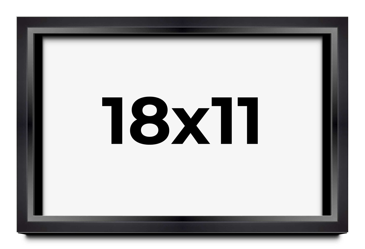 18x11 Minimalist Shadow Box Black Picture Frame - UV Acrylic, Backing, Hanging Hardware