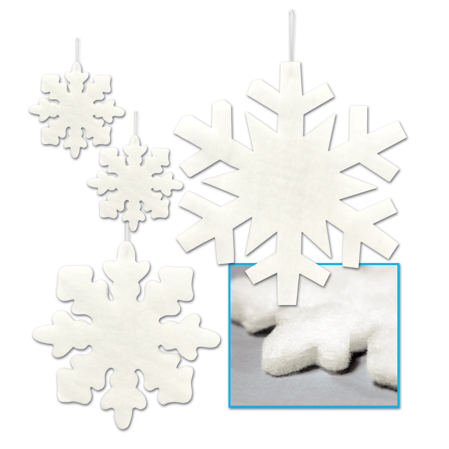 Beistle Fluffy Snowflakes - 12 Pack