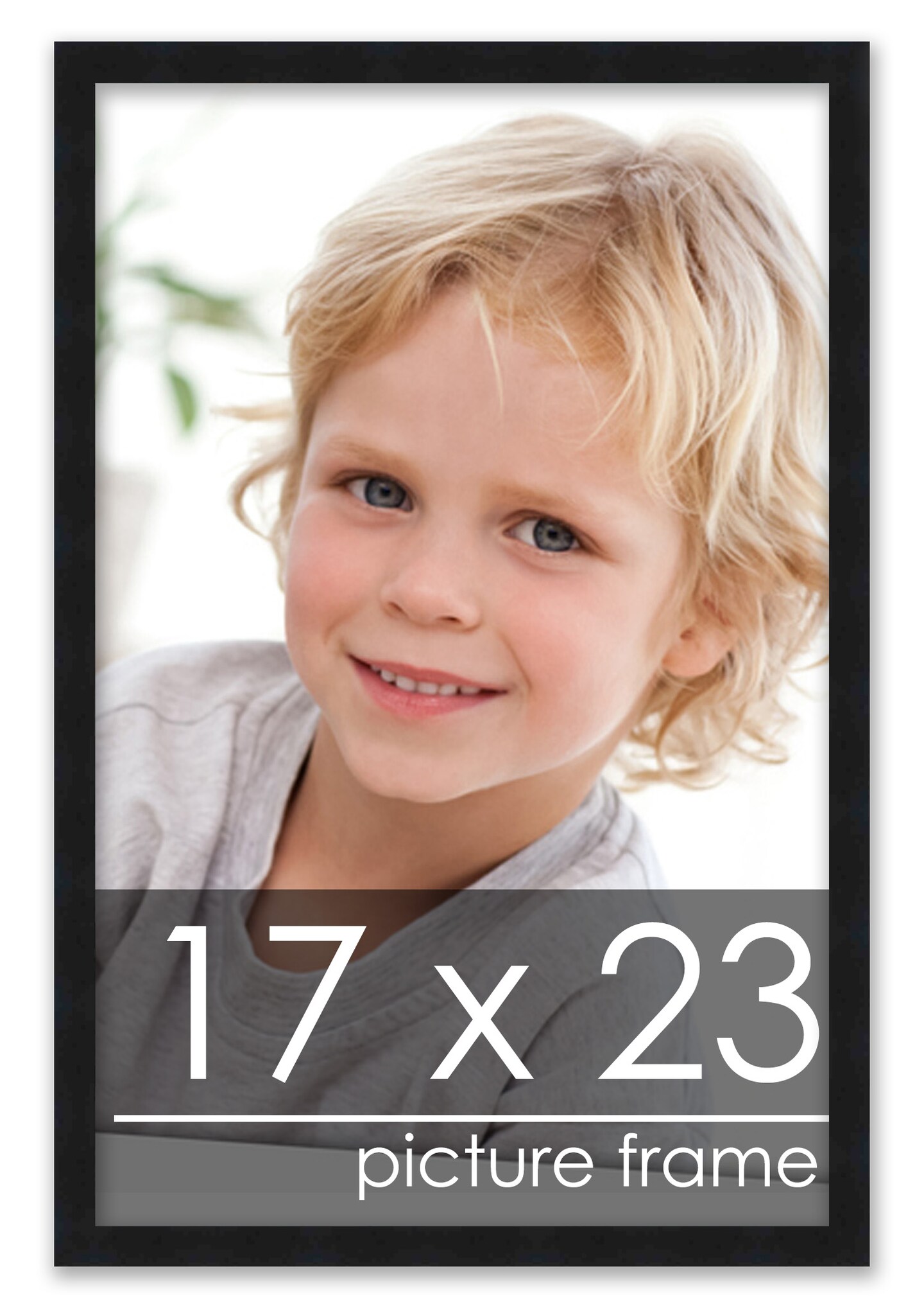 17x23 Modernist Black Picture Frame - UV Acrylic, Foam Board Backing, Hanging Hardware