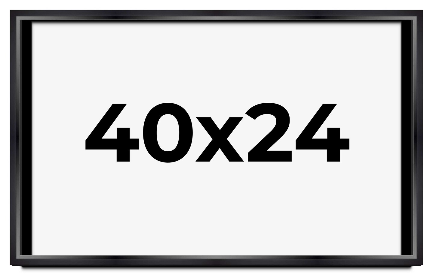 40x24 Minimalist Shadow Box Black Picture Frame - UV Acrylic, Backing, Hanging Hardware