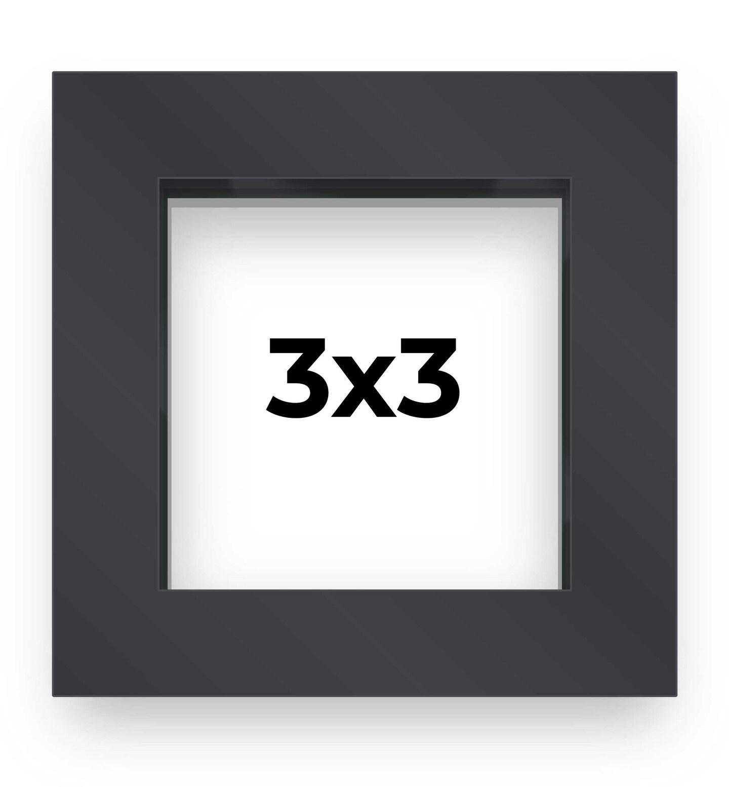 Square Shadow Box 3/4&#x22; Depth Black Picture Frame - UV Acrylic, Backing, Hanging Hardware