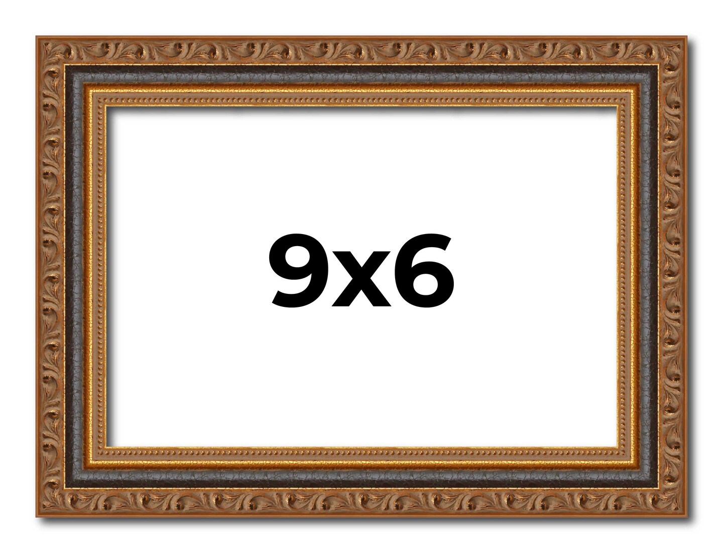 9x6 Classic Gold Picture Frame - UV Acrylic, Foam Board Backing, Hanging Hardware