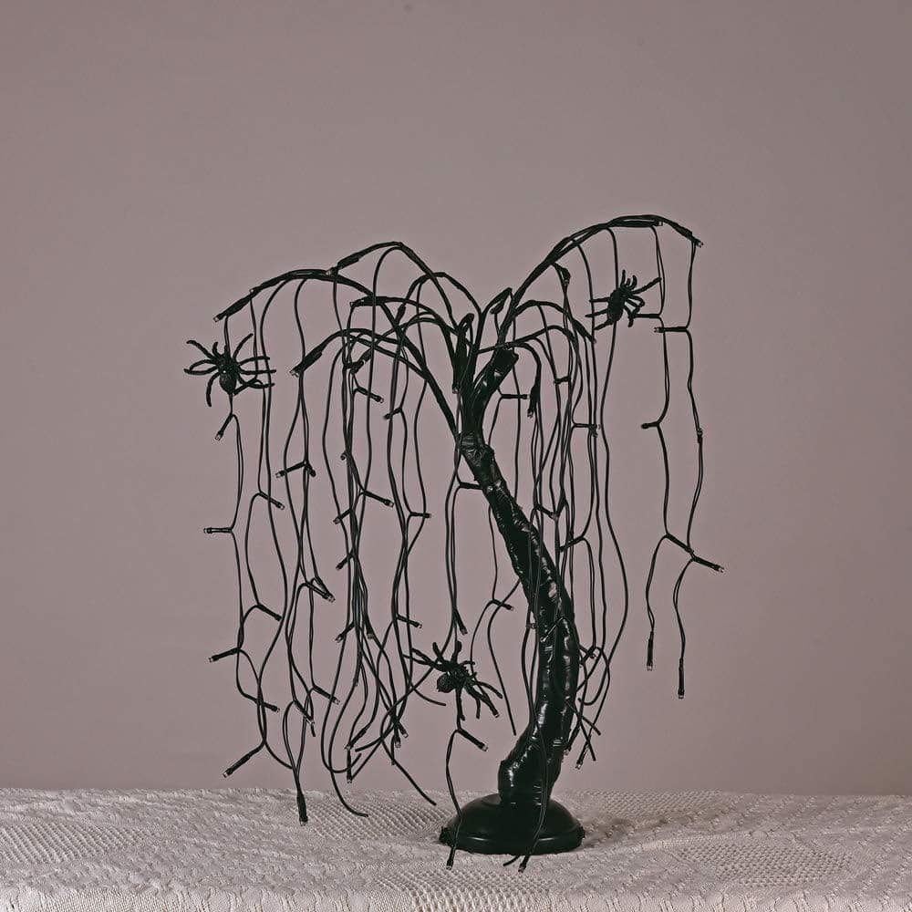 7 FT Purple Pre Lit LED Artificial Christmas Tree Halloween Willow Tree