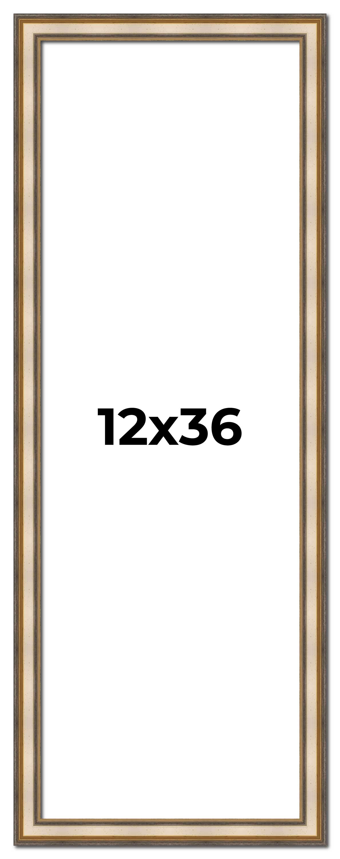 12x36 Refined Picture Frame with UV-Resistant Acrylic & Acid Free Backing, Available in 5 Finishes - Black, Blue, Gold, Silver, and White