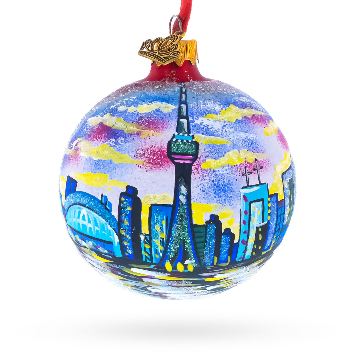 CN Tower, Toronto, Canada Glass Ball Christmas Ornament 3.25 Inches