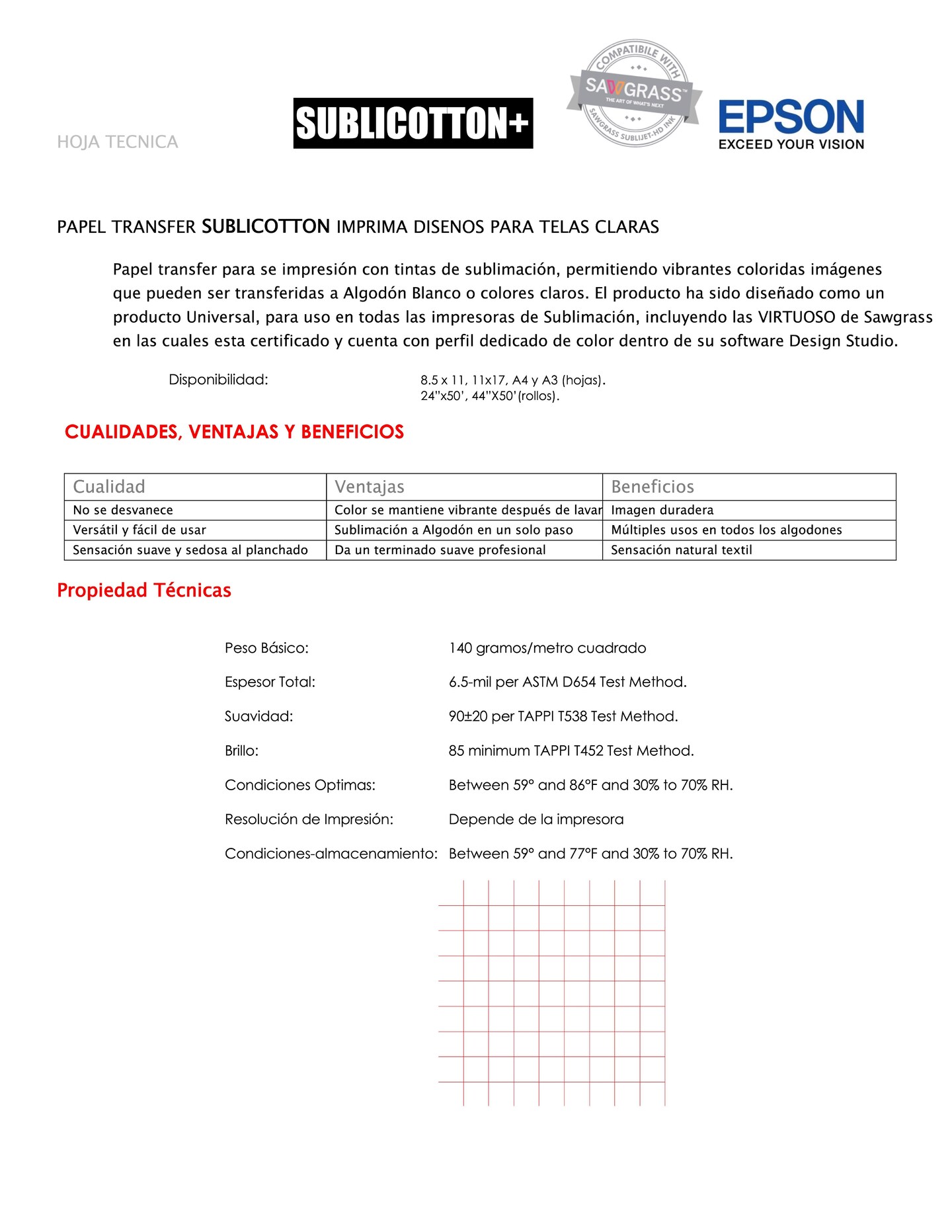 SUBLICOTTON+ Papel Transfer de inyección de tinta de sublimación de tinta 100 hojas de 8.5 "x11" Carta HECHO EN EE. UU