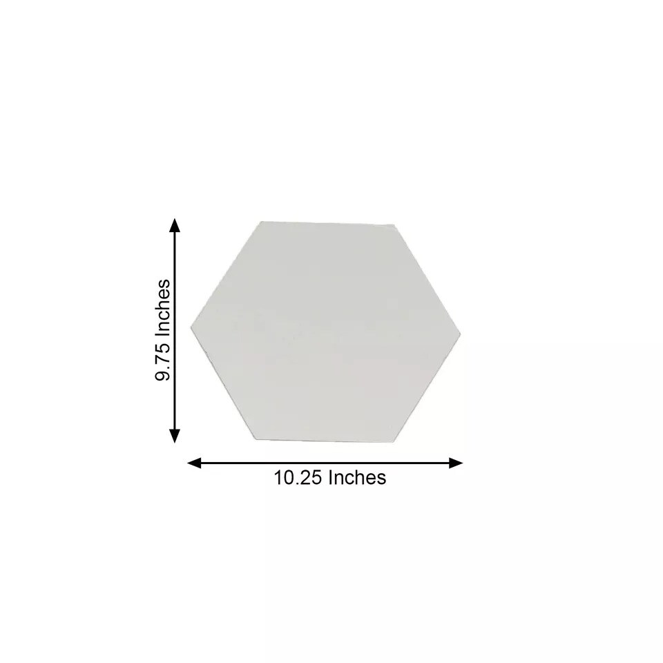12 Silver 10" Hexagon Acrylic Stickers Mirror Wall Decals Dorm Rooms Decorations