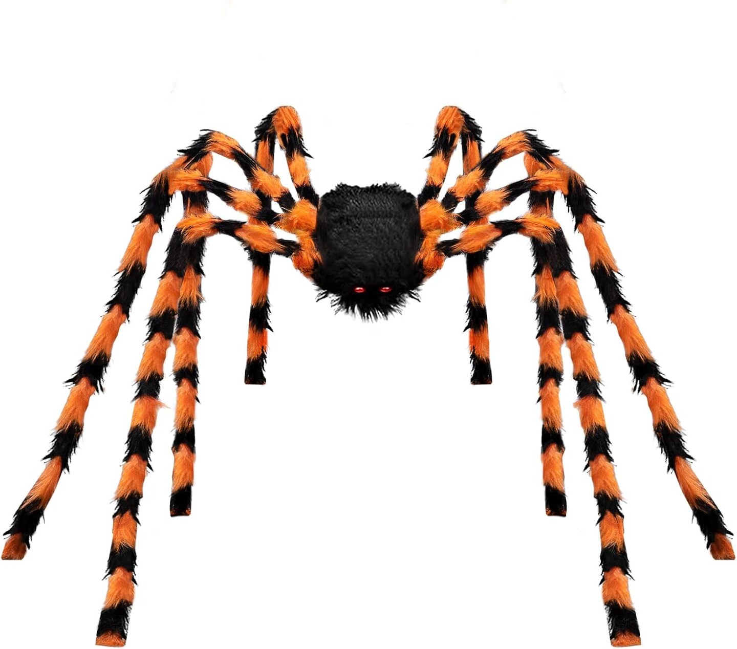 Halloween Decorations Giant Spider 6.6Ft,Realistic Large Hairy Spider Scary Furry Spider Props for Indoor Outdoor Yard Party Halloween Decor