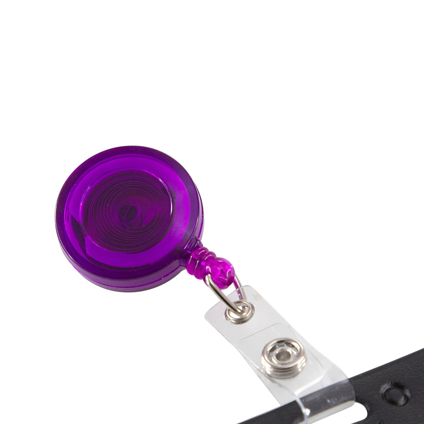 Standard Round ID Badge Reel with Belt Clip &#x26; Strap, Translucent Assorted, Pack of 4