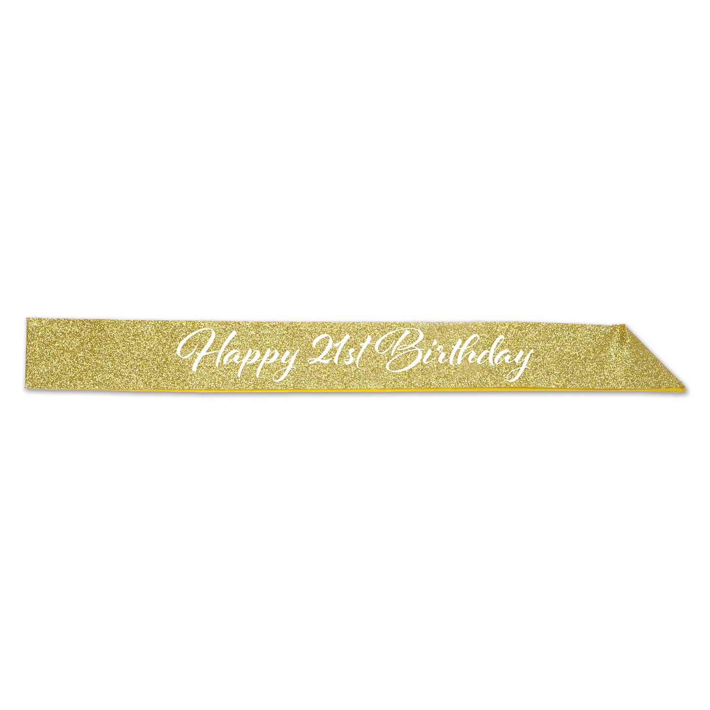 Beistle 32&#xBD;in. x 3&#xBD;in. Happy 21st Birthday Glittered Sash - 6 Pack