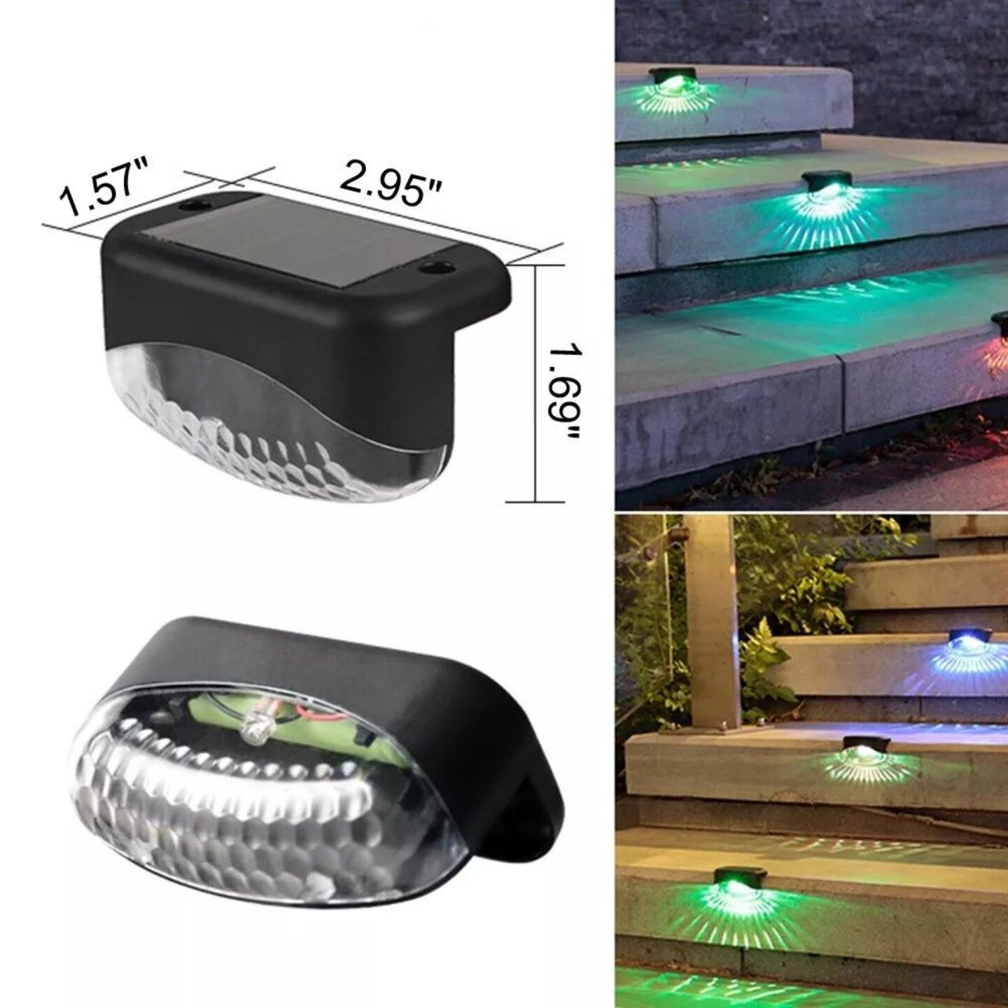 Kitcheniva Solar LED Stairs Lights Multicolor 4 Pcs