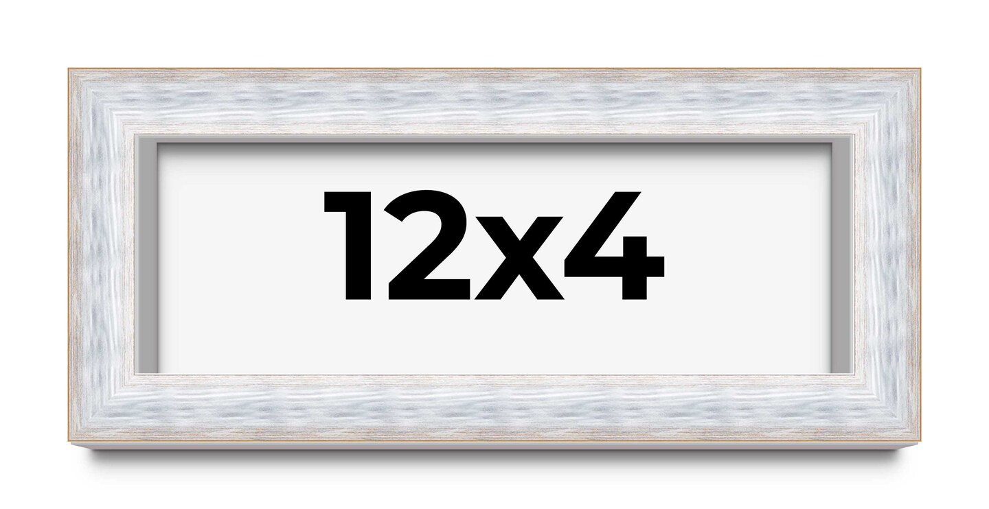 Panoramic Modern Shadow Box 1.5" Depth White Frame - UV Acrylic, Backing, Hanging Hardware