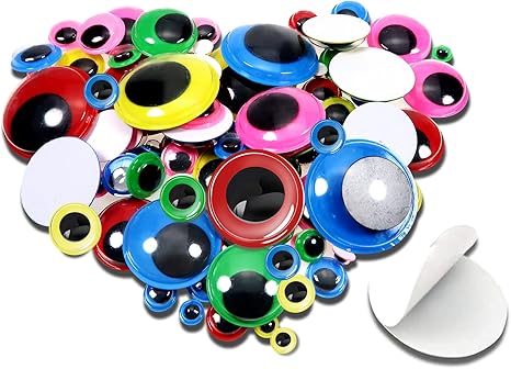 Sticker Eyes 6mm to 35mm Assorted Colors Round Plastic Crafts Eyes for DIY Arts Crafts Scrapbooking