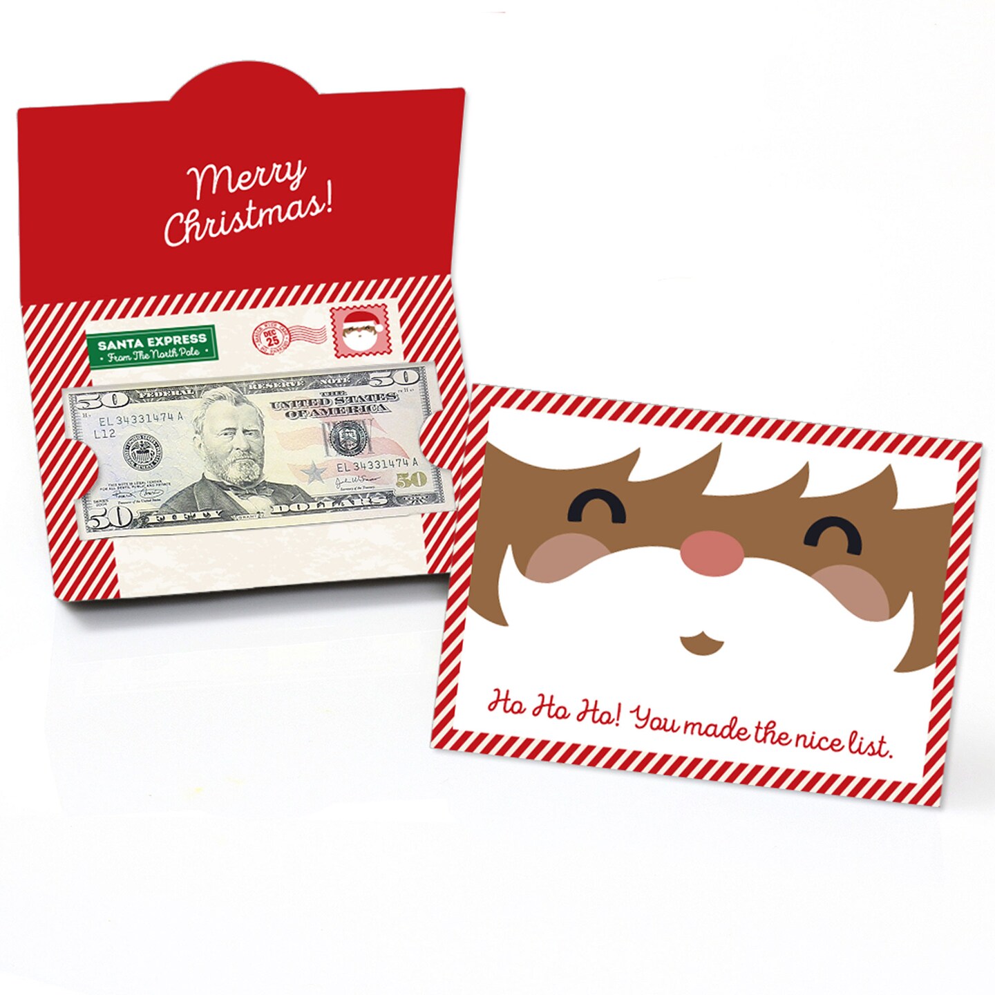 Big Dot of Happiness Jolly Santa Claus - Christmas Party Money And Gift Card Holders - Set of 8