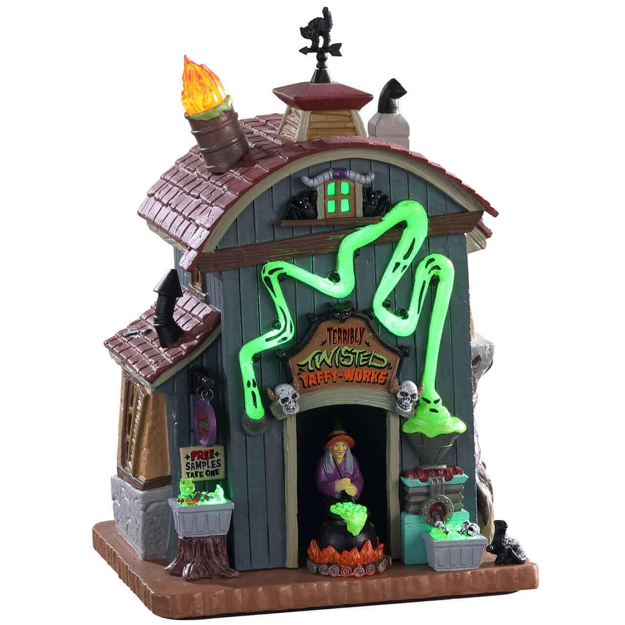 Lemax Spooky Town Halloween Village Terribly Twisted Taffy Works Building