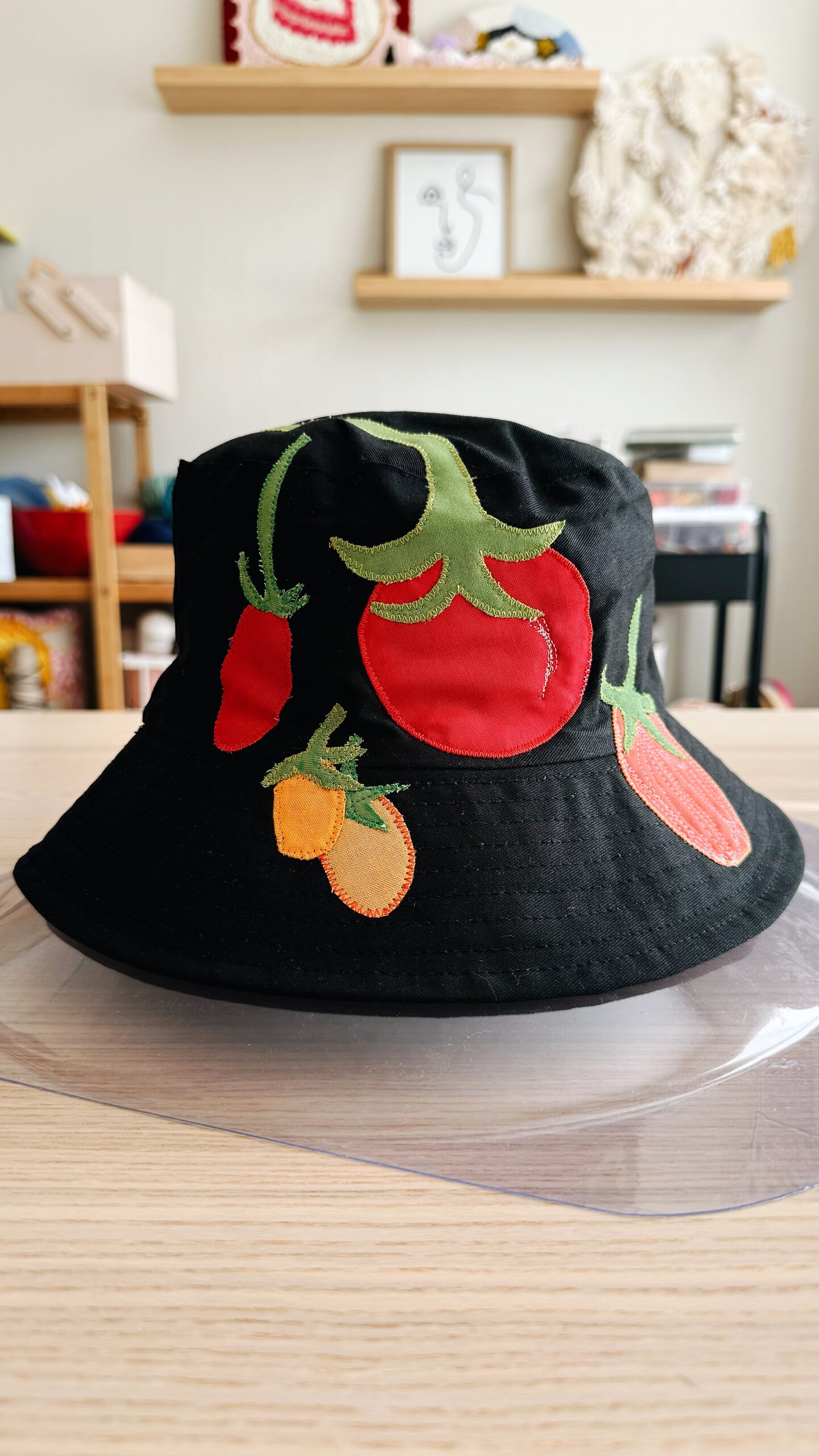 Tomato Applique Bucket Hat