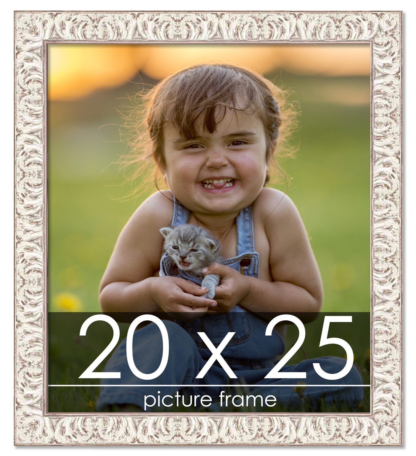 20x25 Refined Picture Frame with UV Resistant Acrylic Acid Free Backing Available in 5 Finishes Black Blue Gold Silver and White