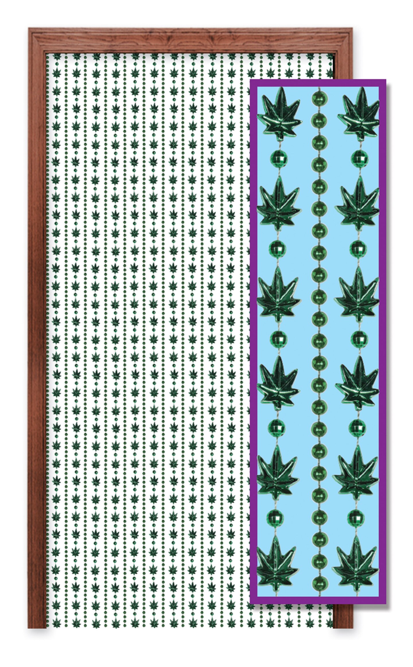 Beistle 6Feet 6in. x 24in. Weed Bead Curtain - 1 Pack