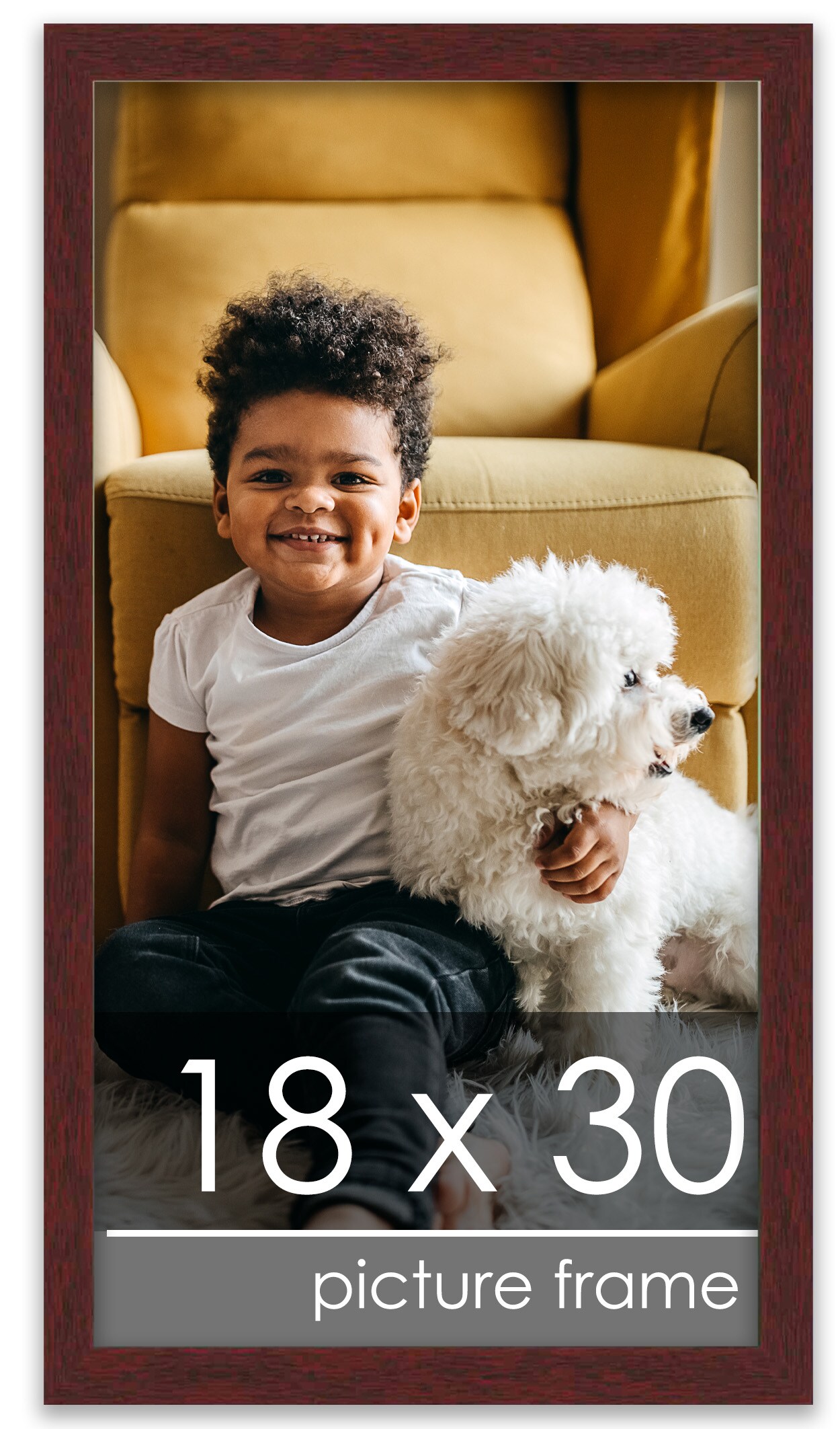 Minimalist Brown Picture Frame - UV Acrylic, Foam Board Backing, Hanging Hardware