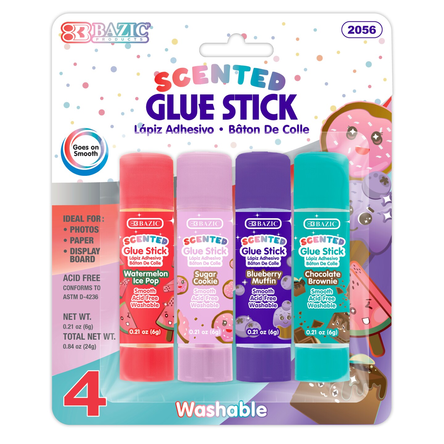 BAZIC Washable Scented Glue Stick 0.21 oz (6g)