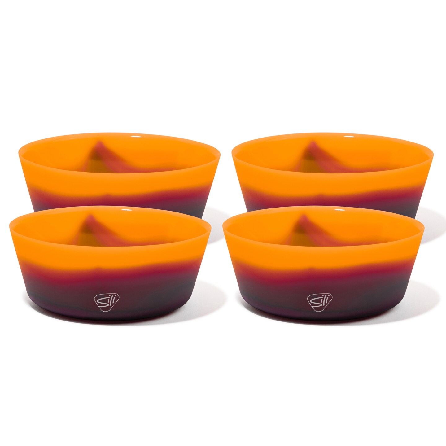 Silipint: Silicone 18oz Squeeze-A-Bowl Set of 4: Sun Storm