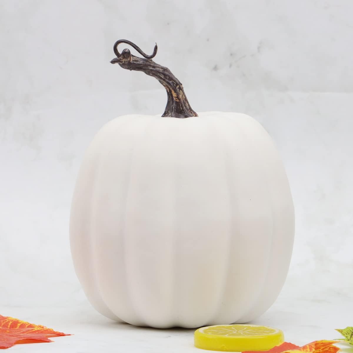 White Pumpkin for Halloween Thanksgiving Autumn Home Party Display