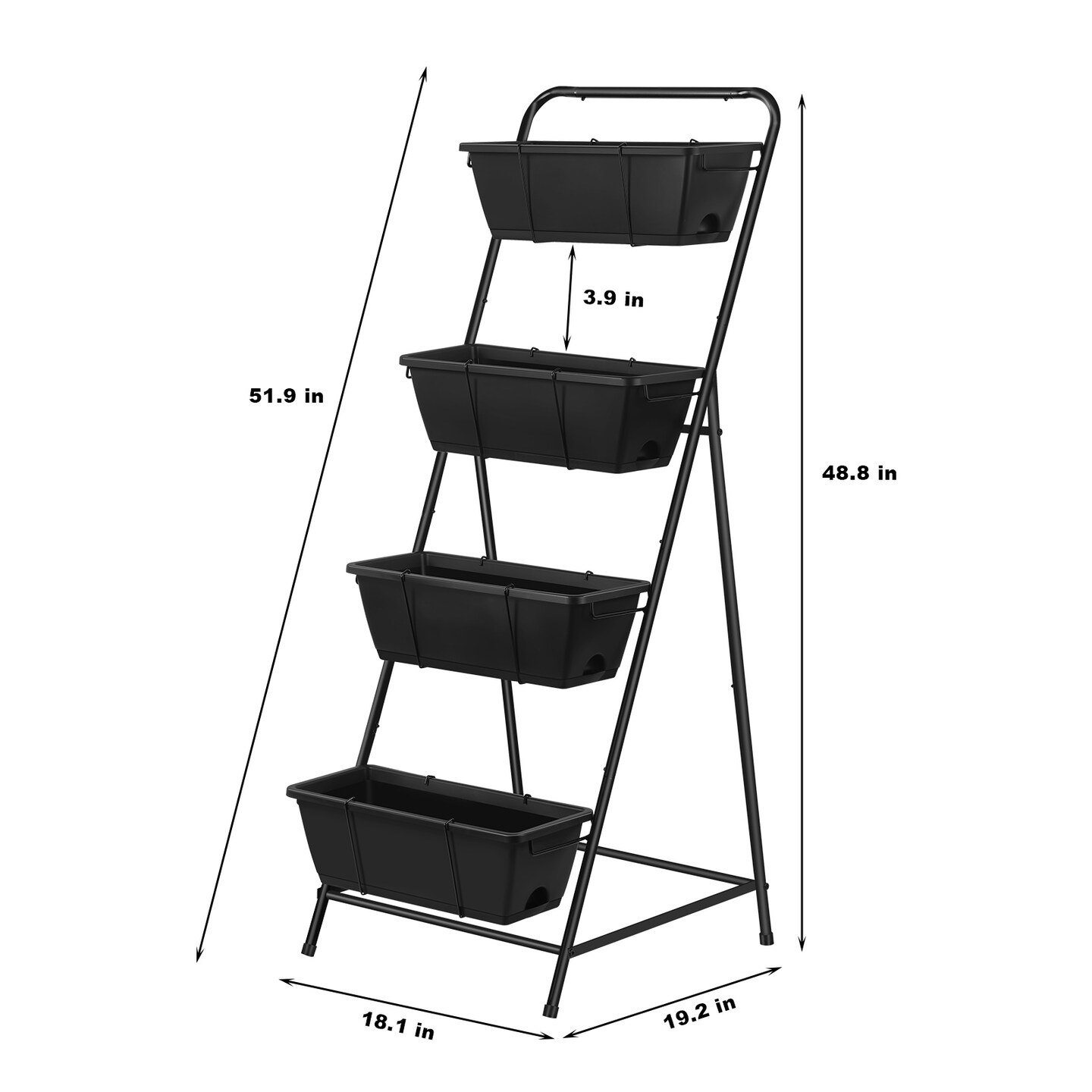4 Tier Vertical Raised Garden Bed Planters for Outdoor Plants Herb Garden Planter with Drainage Holes Standing Garden Planters for Herbs Flowers Vegetables Plants