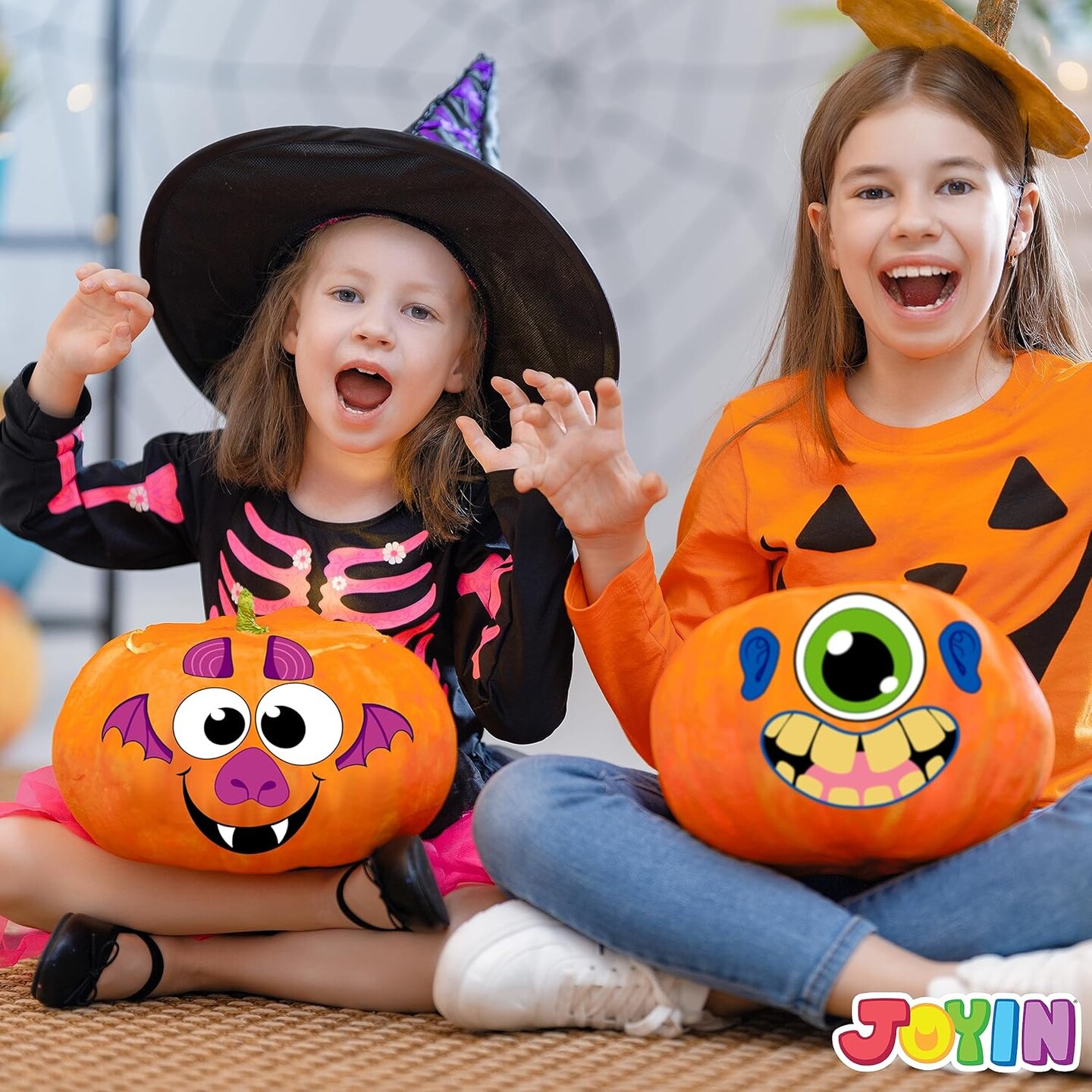 48 Pcs Halloween Pumpkin Stickers, Halloween Party Favor