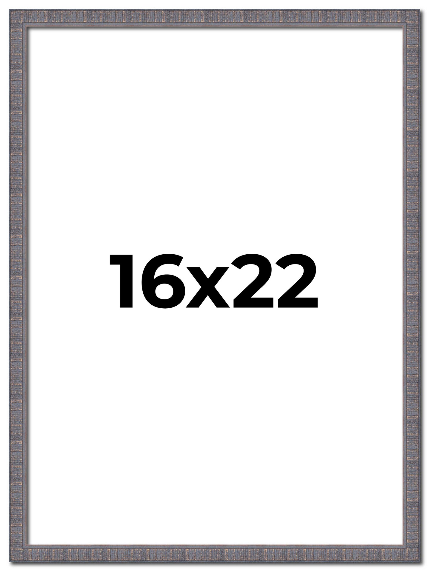 16x22 Textured Picture Frame with UV-Resistant Acrylic & Acid Free Backing, Available in 6 Finishes - Black, Blue, Brown, Gold, Grey, and White