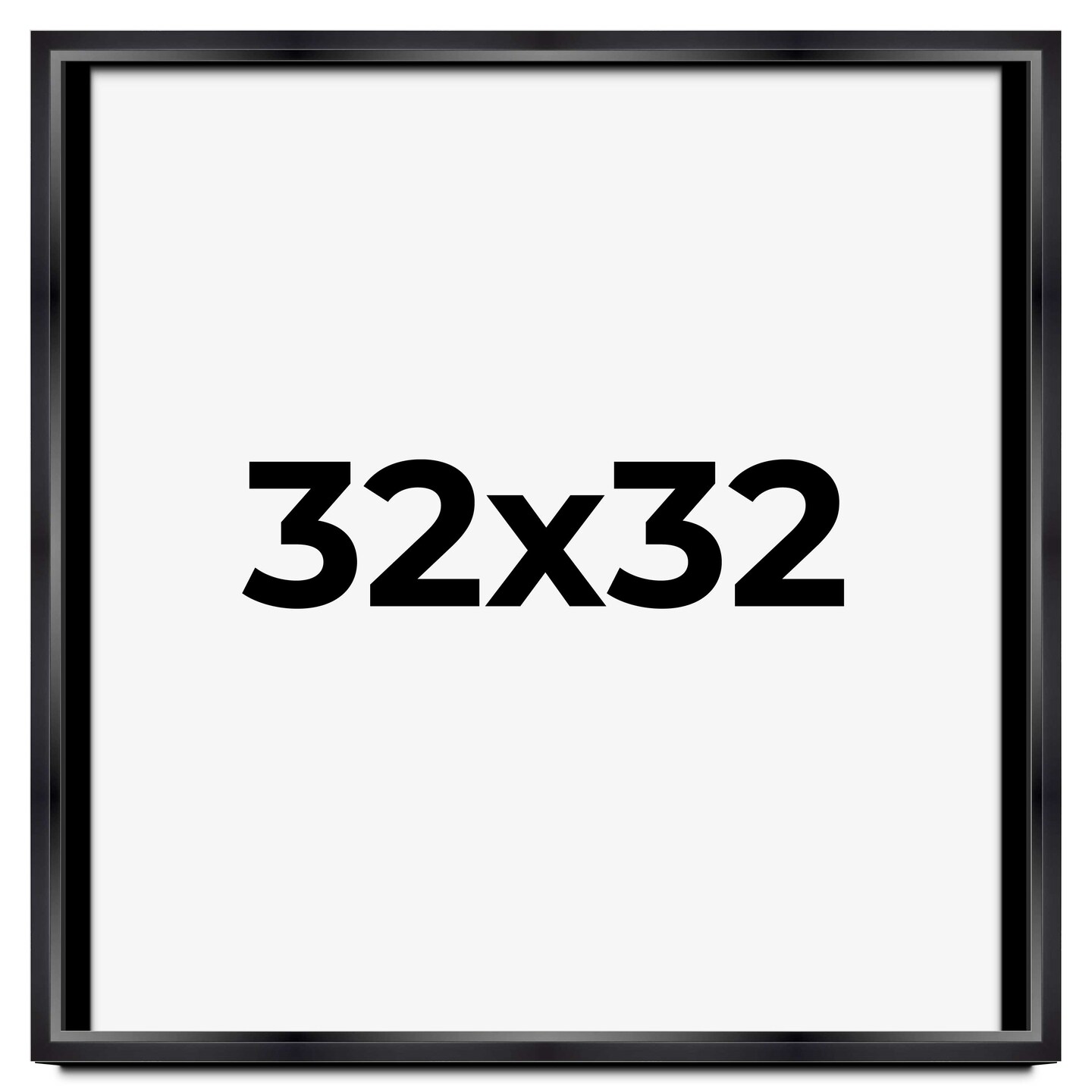 Square Minimalist Shadow Box Black Picture Frame - UV Acrylic, Backing, Hanging Hardware