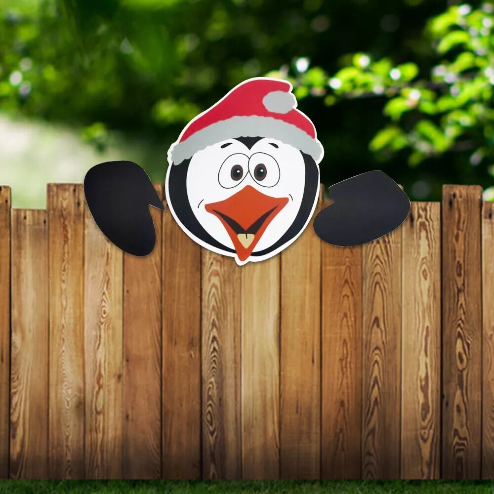 Kitcheniva Christmas Fence Peeker Grinch Yard Garden Decoration