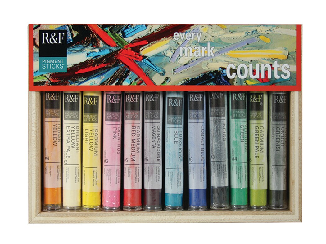 R&F Handmade Paints Painter's Dozen Pigment Stick Set, 12-Colors