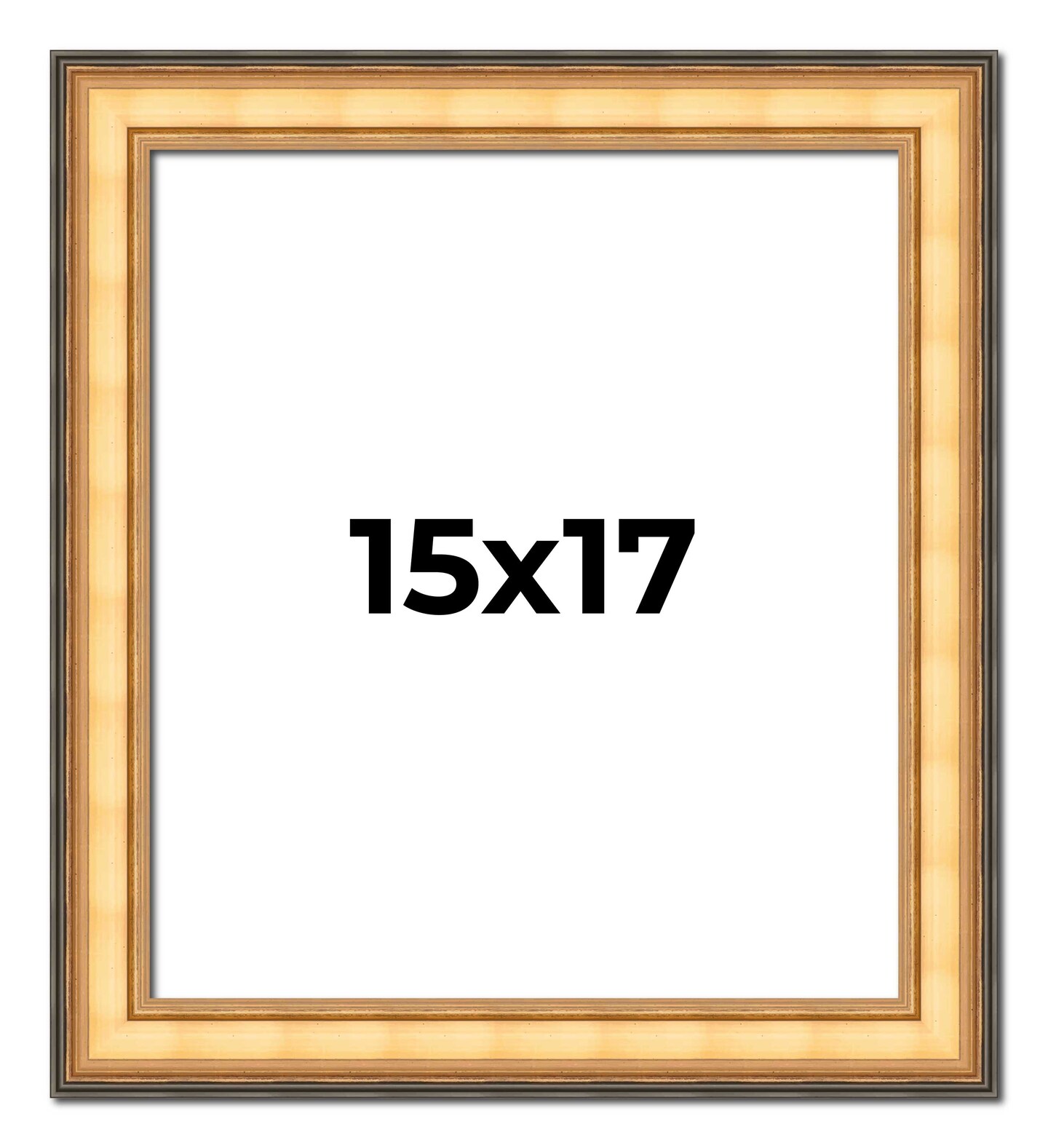 15x17 Traditional Picture Frame with UV-Resistant Acrylic &#x26; Acid Free Backing, Available in 3 Finishes - Black, Brown, Gold
