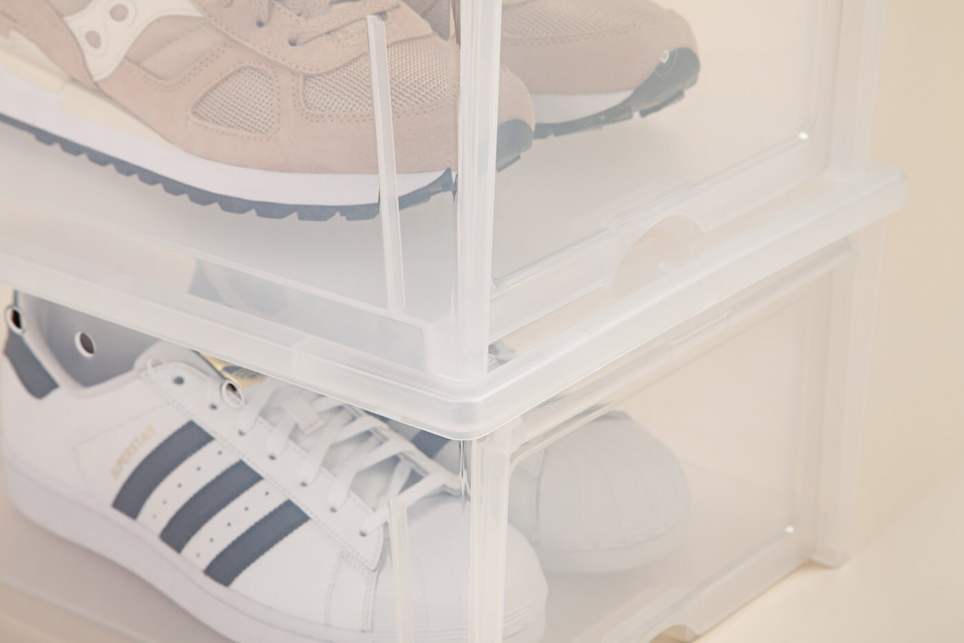 IRIS USA Front Entry Stackable Shoe Storage Box, Shoes Organizer