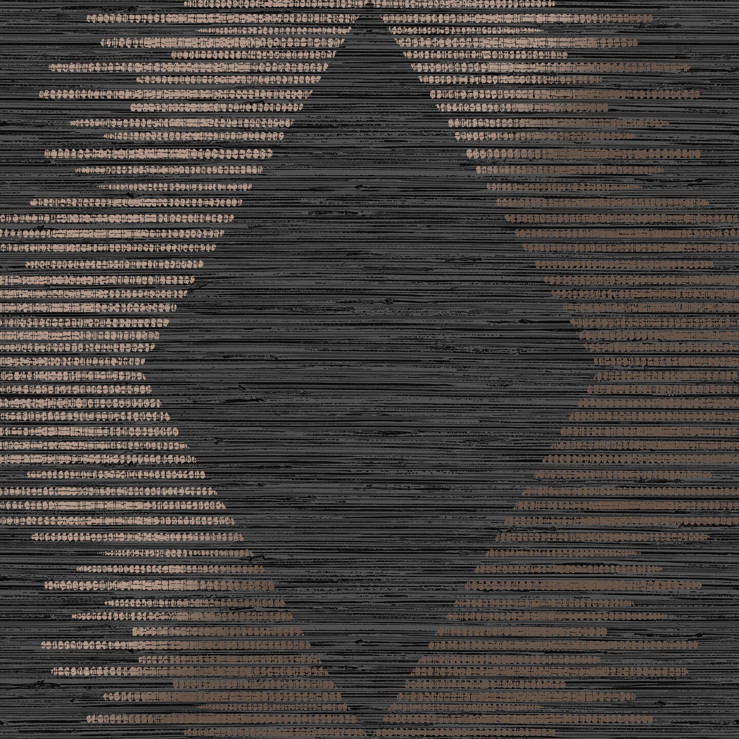 Serenity Geo Black and Rose Gold Wallpaper